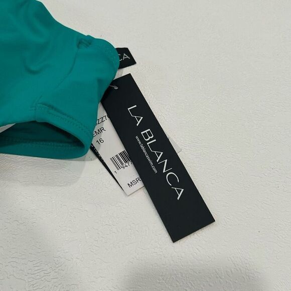 NWT La Blanca | Island Goddess Underwire Twist Bikini Top Emerald 16 - Picture 2 of 6